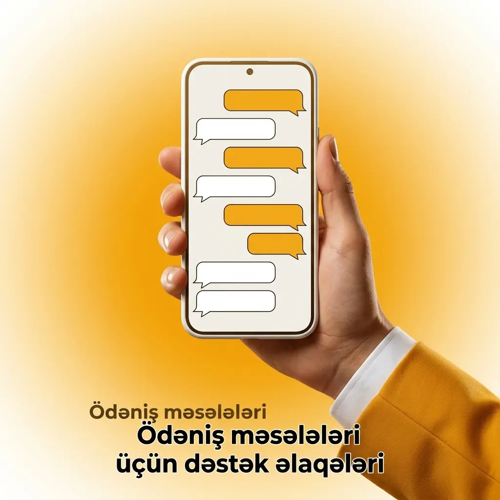 Ödəniş, verifikasiya və çıxarış sorğuları üçün 24 saatlıq dəstək əlaqələri və canlı çat məlumatları