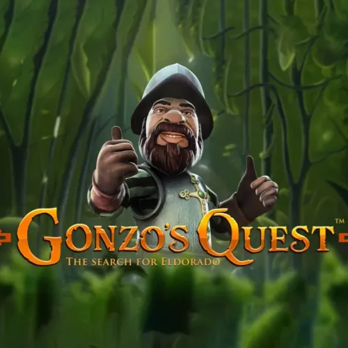 Melbet platformasında macəra mövzulu Gonzo's Quest slot oyunu və fırlanmalar.