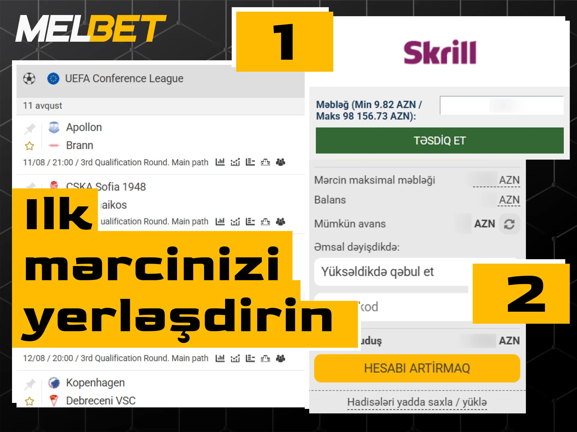 Melbet platformasında ilk idman mərcini etmək üçün 5 sadə addım.