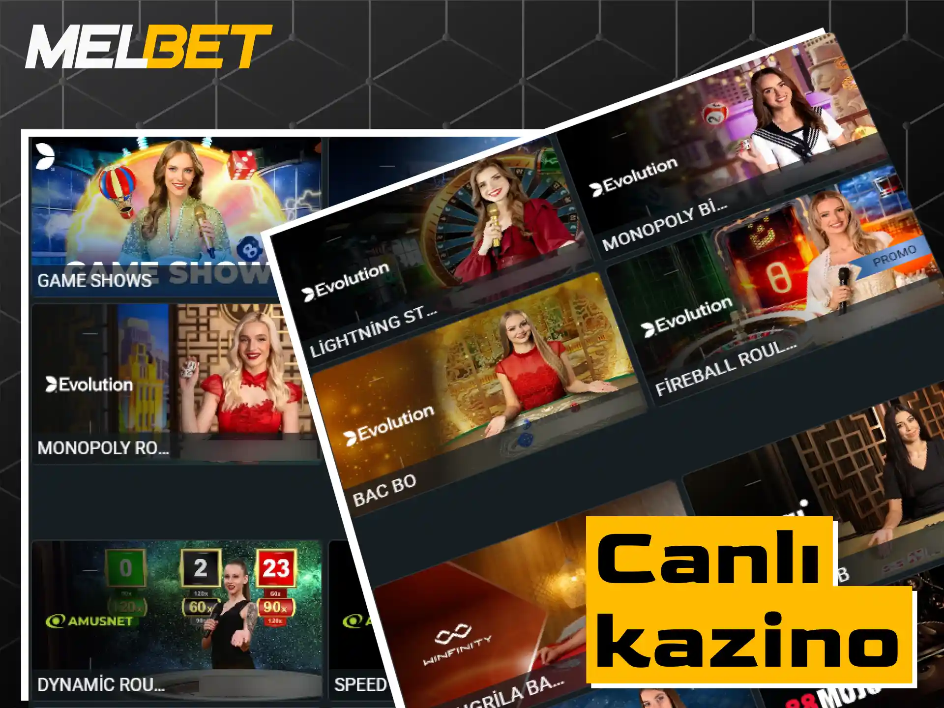 Canlı dilerlərlə Melbet canlı kazino oyun masaları və ruletka.