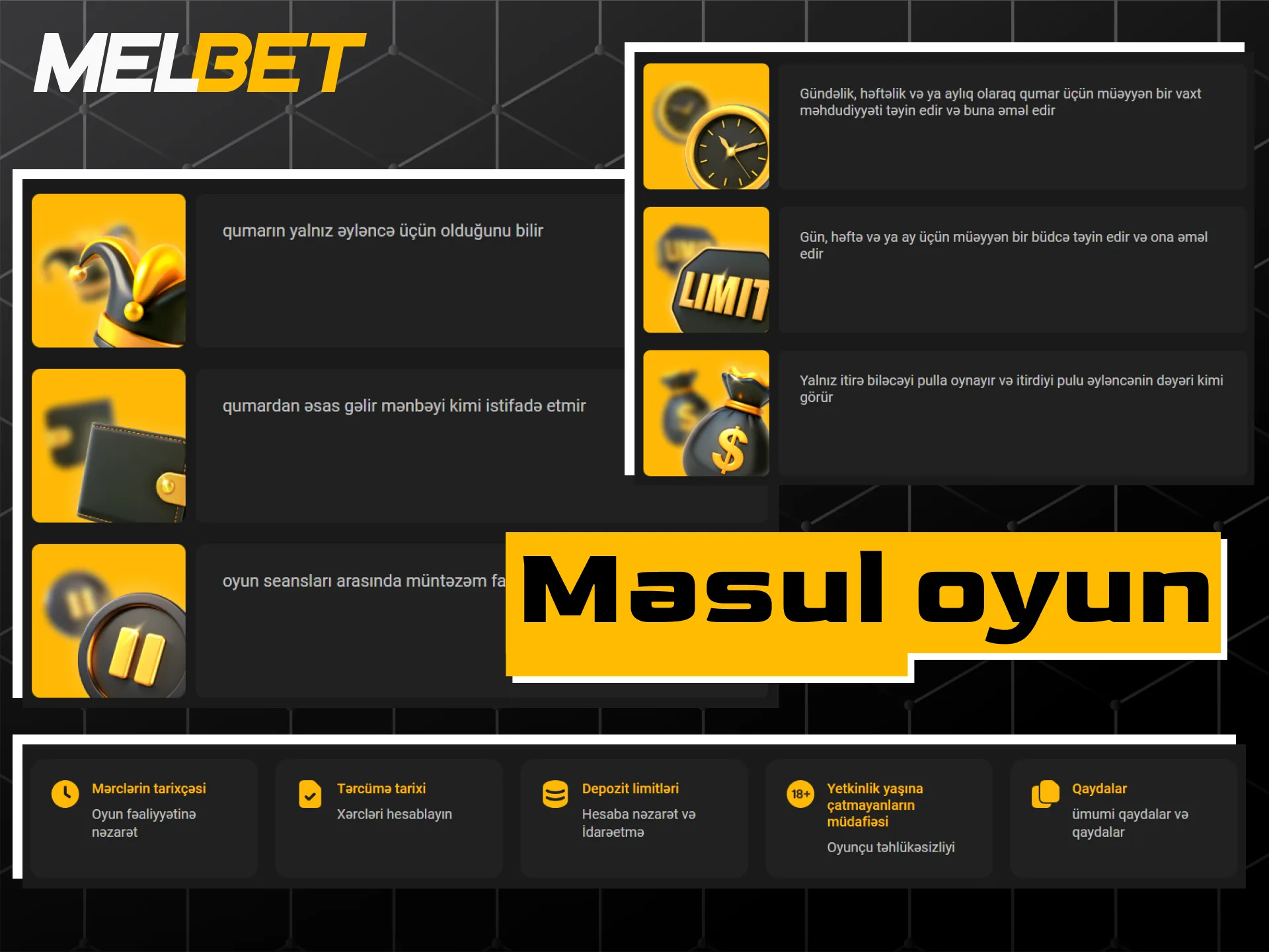 Melbet platformasında məsuliyyətli oyun qaydaları və təhlükəsizlik tövsiyələri.