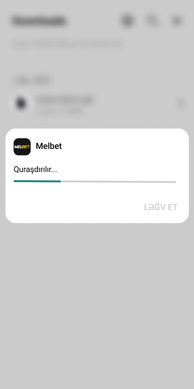Yüklənmiş Melbet APK faylını tapıb açmaq və quraşdırma prosesini başlatmaq.