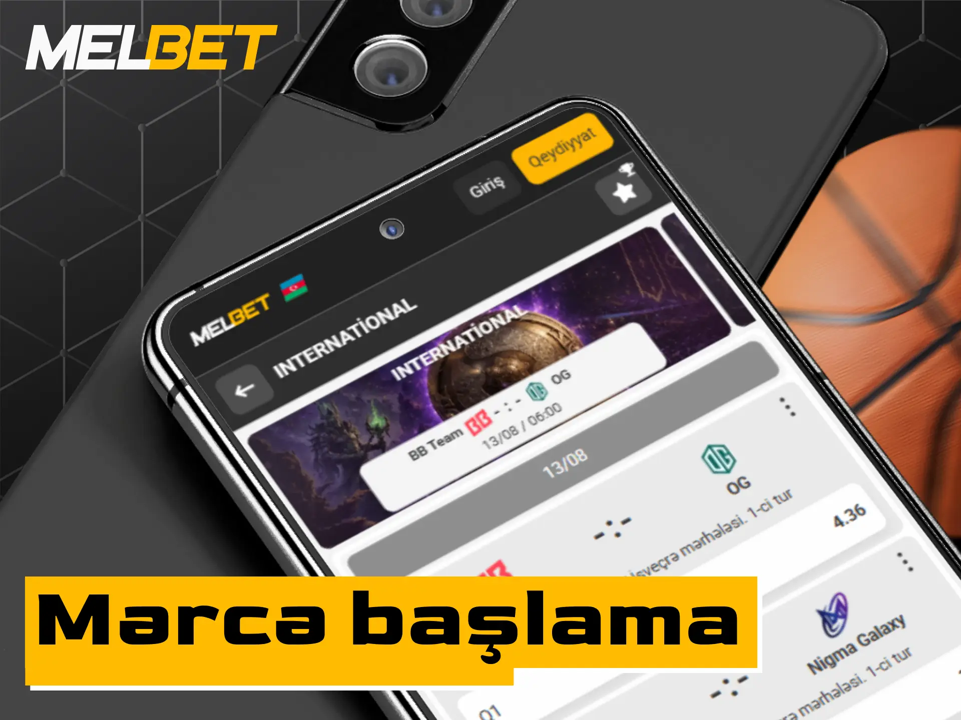 Melbet mərc tətbiqində ilk idman mərcini etmək və oynamağa başlamaq.